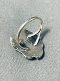 One Of The Most Cute Vintage Native American Navajo Sterling Silver Leaf Ring Old-Nativo Arts