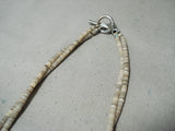 Rare Rounded Spiny Oyster Vintage Native American Navajo Sterling Silver Heishi Necklace-Nativo Arts