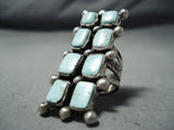 Superb San Felipe 8 Turquoise Squares Sterling Silver Ring Native American-Nativo Arts