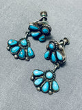 Wonderful Vintage Native American Zuni Turquoise Sterling Silver Earrings-Nativo Arts