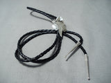 Picturesque Navajo Sterling Silver Toad Bolo Tie Native American-Nativo Arts
