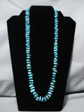 Very Rare!! Vintage Native American Navajo Persin Turquoise Sterling Silver Necklace Old-Nativo Arts