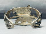 Flying Magnificent Eagle Vintage Native American Zuni Turquoise Sterling Silver Bracelet-Nativo Arts