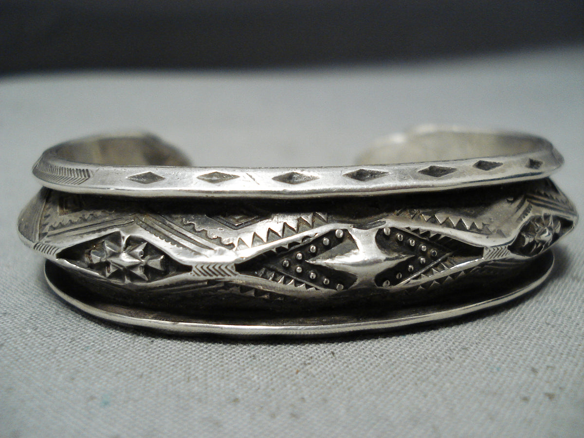 Native American Important Jay Bod Vintage Sterling Silver Heavy Bracel ...