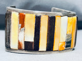 7 Inch Wrist Incredible Vintage Native American Navajo Inlay Sterling Silver Bracelet-Nativo Arts