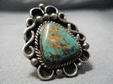 Marvelous Silver Works!! Vintage Native American Navajo Royston Turquoise Sterling Ring-Nativo Arts
