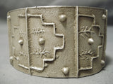 Incredibly Heavy Native American Sterling Silver Geomtric Bracelet-Nativo Arts