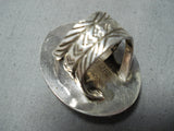 Huge San Felipe Royston Turquoise Sterling Silver Ring Native American-Nativo Arts