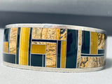 One Of A Kind Native American Navajo Tigers Eye Jet Sterling Silver Bracelet-Nativo Arts
