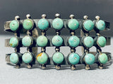 Native American Very Rare Big Eye Royston Turquoise Sterling Silver Bracelet-Nativo Arts