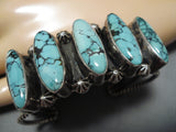 Museum Quality!! Vintage Native American Navajo Crow Springs Turquoise Sterling Silver Bracelet-Nativo Arts