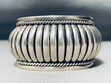 Native American Detailed Basket Vintage Navajo Wide Sterling Silver Bracelet-Nativo Arts