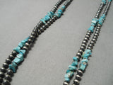 Fabulous Wrap Around Native American Navajo Turquoise Sterling Silver Ball Necklace-Nativo Arts