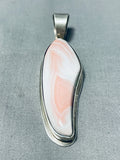 Wil Padilla Native American Navajo Pink Shell Sterling Silver Pendant-Nativo Arts