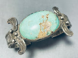 Late 1800's/ 1900's Vintage Native American Navajo Turquoise Ingot Silver Bracelet-Nativo Arts
