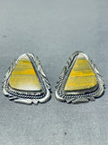 Authentic Important Vintage Native American Navajo Ben Begaye (d) Honeybee Jasper Earrings-Nativo Arts