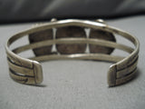 Amazing Vintage Native American Navajo Old Turquoise Sterling Silver Bracelet Cuff Old-Nativo Arts