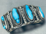 One Of The Best Vintage Native American Navajo Bisbee Turquoise Sterling Silver Bracelet-Nativo Arts
