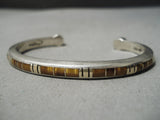 Fabulous Vintage Native American Navajo Tigers Eye Sterling Silver Bracelet Old-Nativo Arts
