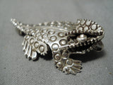 Wonderful Ben Yazzie Native American Navajo Horned Toad Sterling Silver Pin-Nativo Arts