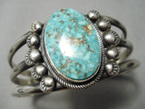 Quality Native American Navajo Intense Turquoise Sterling Silver Bracelet-Nativo Arts