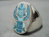 Important Harlan Coonsis Sterling Silver Native American Turquoise Ring-Nativo Arts