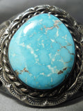 Museum Vintage Native American Navajo Carico Lake Turquoise Sterling Silver Bracelet Old-Nativo Arts