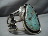 Best Vintage Native American Navajo Basalt Turquoise Vintage Native American Navajo Sterling Silver Bracelet Old-Nativo Arts