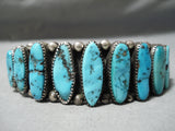 One Of Best Large Wrist Vintage Native American Navajo Turquoise Sterling Silver Bracelet-Nativo Arts