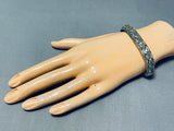 Swirling Sun Works Vintage Native American Navajo Sterling Silver Bracelet-Nativo Arts