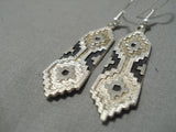 Important Dan Jackson Native American Navajo Sterling Silver Vintage Earrings-Nativo Arts