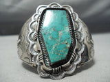Mind Blowing Vintage Native American Navajo Turquoise Sterling Silver Flank Bracelet-Nativo Arts