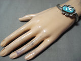 Twist Vintage Native American Navajo Sleeping Beauty Turquoise Sterling Silver Bracelet Old-Nativo Arts