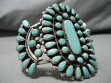 Exquisite Vintage Native American Navajo 50 Turquoise Stone Sterling Silver Bracelet Cuff-Nativo Arts