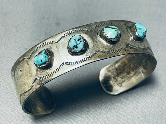 Unforgettable Vintage Native American Navajo Turquoise Sterling Silver Bracelet-Nativo Arts