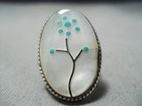 Turquoise Tree Vintage Zuni Sterling Silver Native American Ring-Nativo Arts