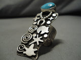 Important One Best Vintage Native American Navajo Turquoise Sterling Silver Ring-Nativo Arts
