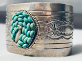 One Of The Most Unique Vintage Native American Navajo Turquoise Inlay Sterling Silver Bracelet-Nativo Arts
