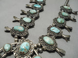 One Of The Best Vintage Native American Navajo Turquoise Sterling Silver Squash Blossom Necklace-Nativo Arts
