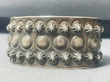 World Of Buttons Native American Navajo Sterling Silver Bracelet Cuff-Nativo Arts