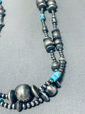 48 Inch Native American Navajo Turquoise Sterling Silver Wrap Around Necklace-Nativo Arts