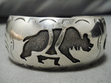 Intricate!! Vintage Navajo Sterling Silver Native American Bracelet Cuff Old-Nativo Arts