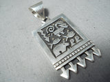 Joe Coriz Santo Domingo Sterling Silver Gold Pendant Native American-Nativo Arts