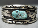 Thick Heavy!! Vintage Native American Navajo Light Blue Turquoise Sterling Silver Bracelet Old-Nativo Arts