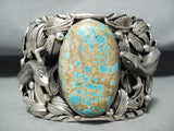 187 Grams San Felipe 8 Turquoise Sterling Silver Gecko Bracelet-Nativo Arts