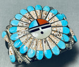 Native American Morris Sadie Laahte Vintage Zuni Turquoise Sterling Silver Bracelet Cuff-Nativo Arts