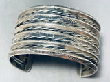One Of A Kind Vintage Native American Navajo Sterling Silver Bracelet-Nativo Arts