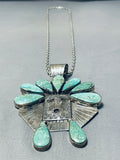 Native American Rare Apache Turquoise Vintage Navajo Sterling Silver Necklace-Nativo Arts
