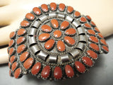 Signed Vintage Native American Navajo Sterling Silver Cluster Bracelet-Nativo Arts