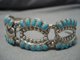 Exceptional Vintage Navajo Native American Turquoise Sterling Silver Bracelet-Nativo Arts